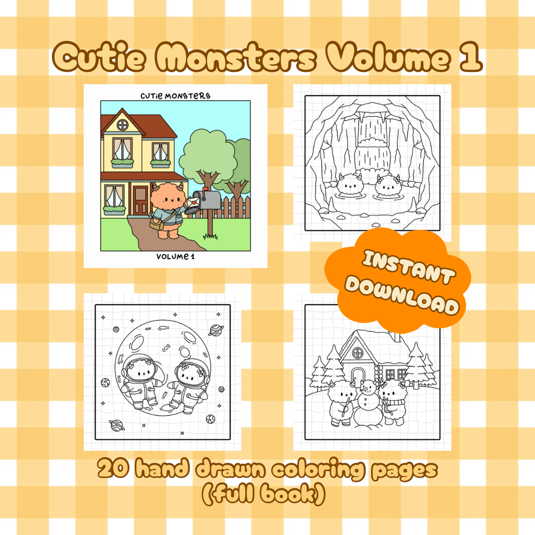 **PRODUIT NUMÉRIQUE** - Adorables Monstres Volume 1 - Livre de Coloriage Complet