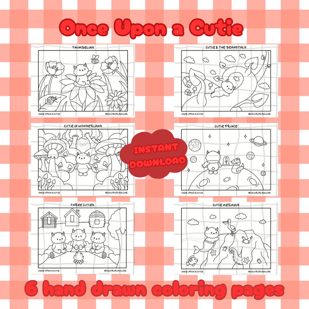 **PRODUIT NUMÉRIQUE** - Once Upon a Cutie A4/A5 - Pages de coloriage à imprimer